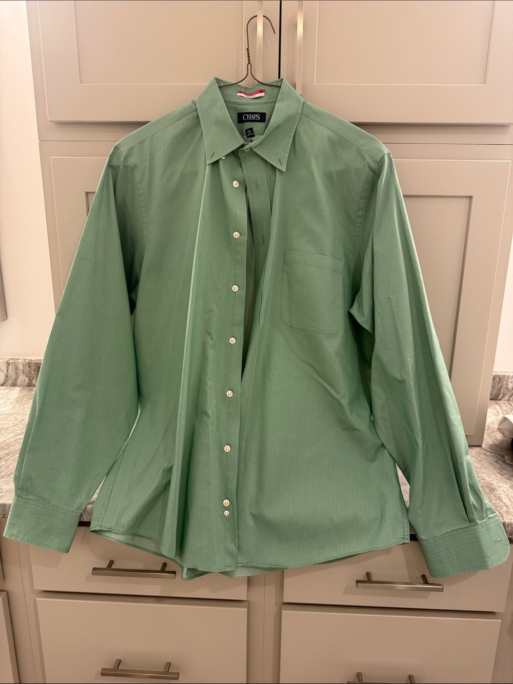 Chaps Men's Light Green Long-Sleeve Dress Shirt